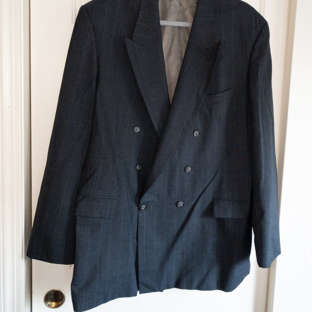 Charcoal Grey Pinstripe Men's Suit - Executive Collection